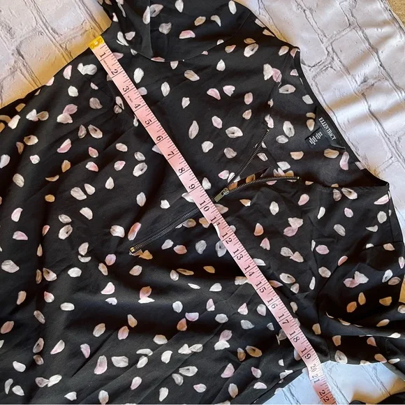 Ellen Tracy Black Print Flowy Blouse Medium - Picture 5 of 11